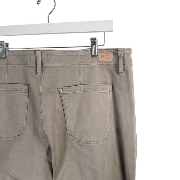 Paige Carly Wide Leg Ankle Jeans Vintage Moss Taupe Drawstring Womens 34 - Picture 6 of 8